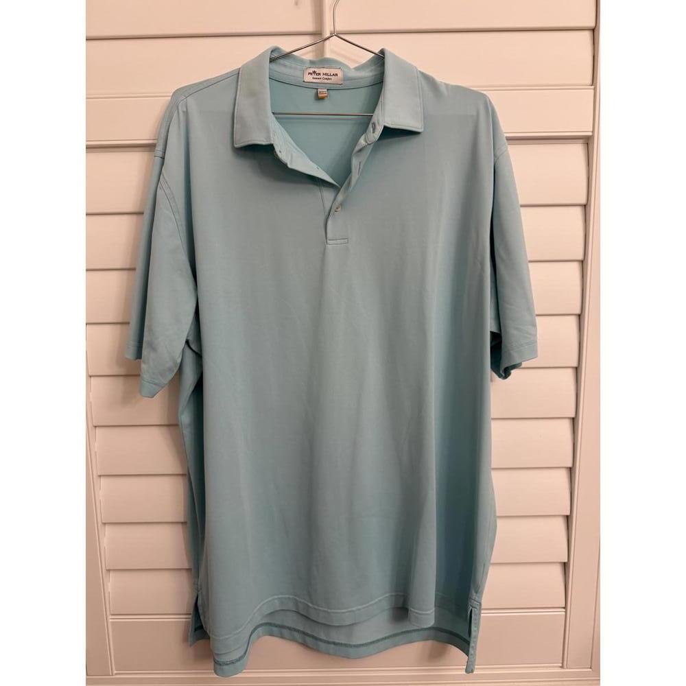Peter Millar summer comfort light blue polo shirt size‎ XL